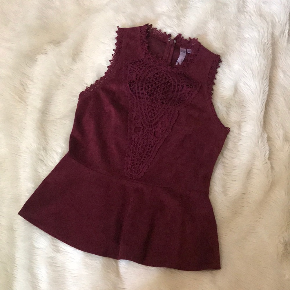 Alya Lace Detail Peplum Top